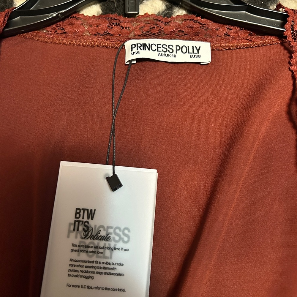 Princess Polly Copper Satin Top - Picture 4 of 7